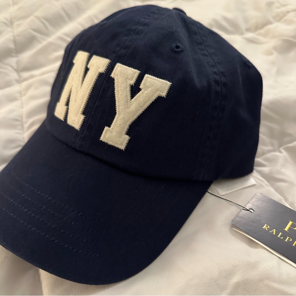 Polo Ralph Lauren Men's New York Patch Twill Ball Cap | Navy Blue - New - Picture 2 of 5